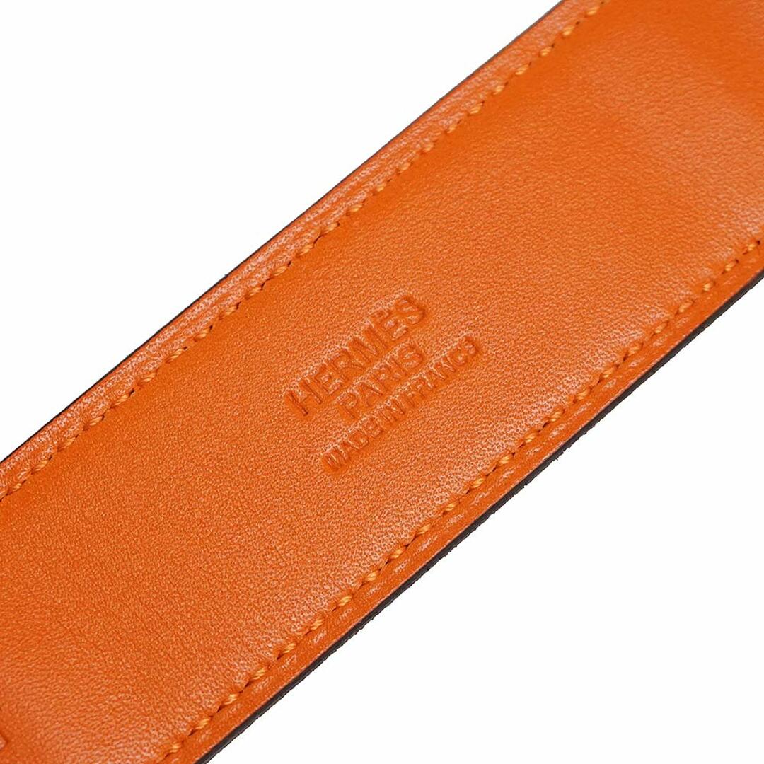 Hermes(エルメス)のエルメス HERMES ボックスカーフ レザー ロマンス スカーフベルト オレンジ □N刻印 箱付（新品・未使用品） レディースのファッション小物(ベルト)の商品写真