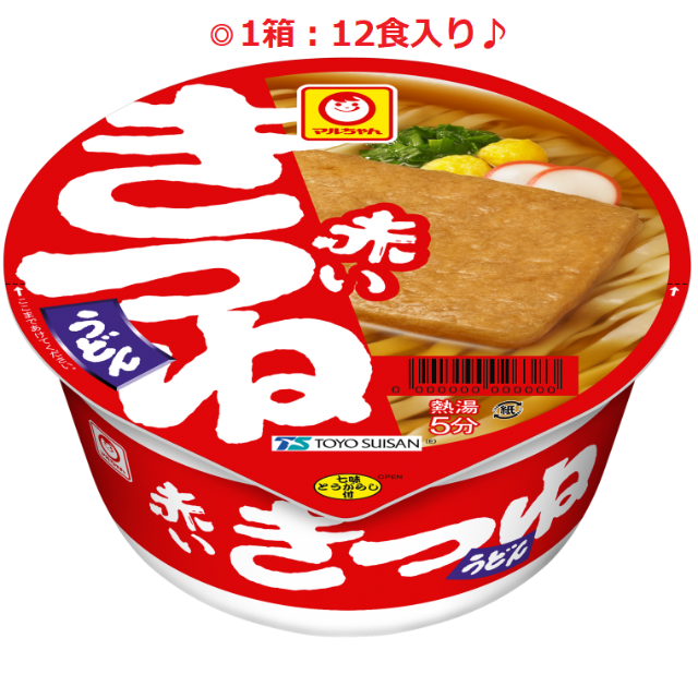 マルちゃんの通販　ヒロりん's　カップ麺　うどん　赤いきつね　by　shop｜ラクマ　◎新品！１箱：１２食入り♪　東版