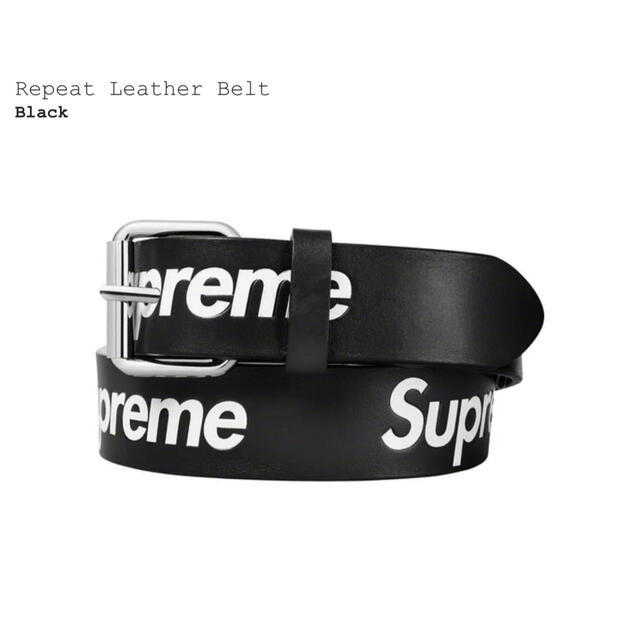 信頼新品　Supreme Repeat Leather Belt Black