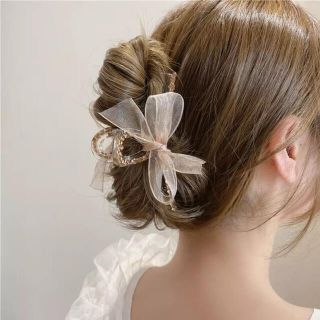 韓国 ヘアクリップ リボン【新品未使用】(ヘアアクセサリー)