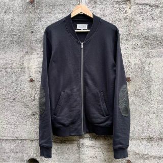 マルタンマルジェラ(Maison Martin Margiela)の黒 ブラック48メゾン マルジェラ エルボーパッチ スウェット シャツ ブルゾン(ブルゾン)