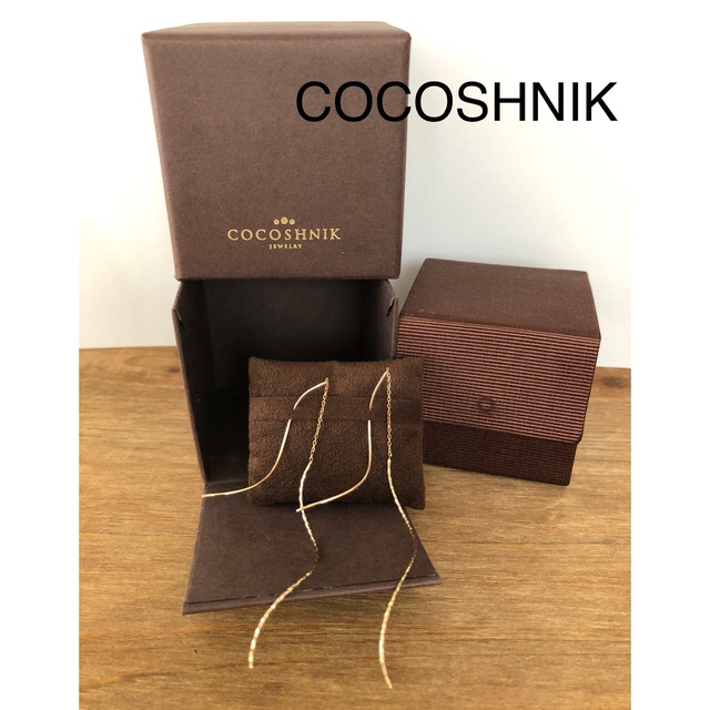 COCOSHNIK ポリッシュ×ミラーカット S字ライン チェーンピアス