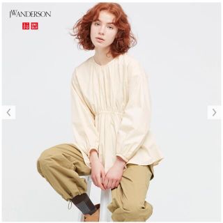 ユニクロ(UNIQLO)のUNIQLO ギャザーブラウス　S(シャツ/ブラウス(長袖/七分))