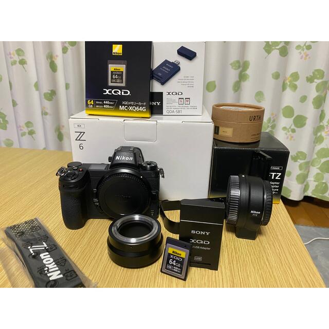 【美品】Nikon Z6本体 FTZ,XQDカード,カードリーダー,L型プレート