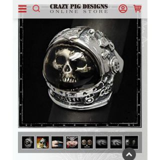 クレイジーピッグ(CRAZY PIG)のクレジーピッグ　MAJOR TOM SKULL RING(リング(指輪))