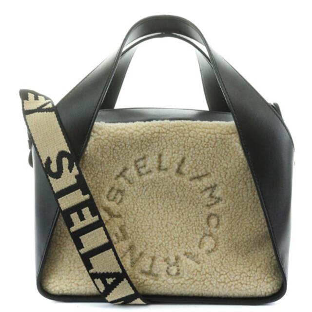 Stella McCartney(ステラマッカートニー)のステラマッカートニー スモールトートバッグ 切替 ボア べージュ 黒 レディースのバッグ(ショルダーバッグ)の商品写真