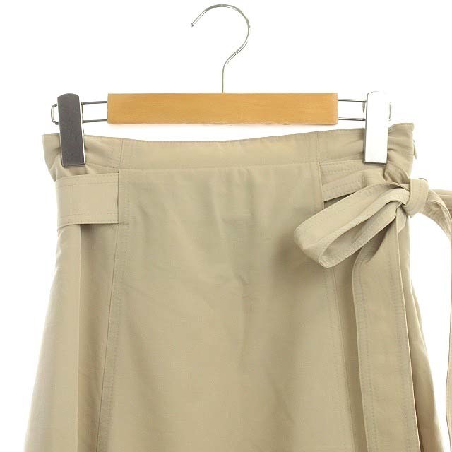 PLST(プラステ)のプラステ PLST フレアスカート ロング リボン付き XS ライトベージュ レディースのスカート(ロングスカート)の商品写真