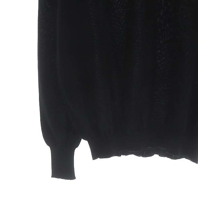 クルチアーニ カシミヤニットプルオーバー セーター シルク混 Vネック 長袖 黒