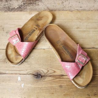 ビルケンシュトック(BIRKENSTOCK)のドイツ製 ビルケン マドリッド サンダル 26.5 ナロー ピンク ss119(サンダル)