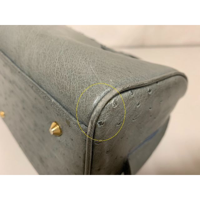 オーストリッチ 本物 ハンドバッグ グレーの通販 by シンちゃん オーストリッチ 本物 ハンドバッグ グレーの通販 by シンちゃん