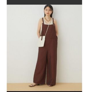 アダムエロぺ(Adam et Rope')の【美品】逸品シリーズ バンブーリネン サロペット アダムエロペ(サロペット/オーバーオール)