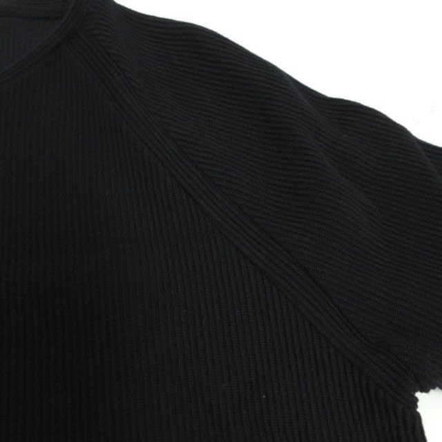 ZARA(ザラ)のザラ ZARA ニット カットソー 半袖 リブ ロング丈 ブラック 黒 L レディースのトップス(ニット/セーター)の商品写真