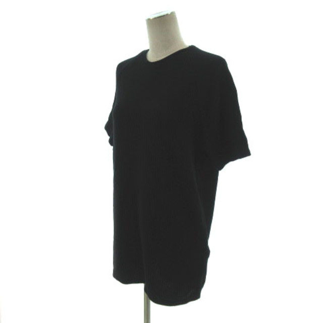 ZARA(ザラ)のザラ ZARA ニット カットソー 半袖 リブ ロング丈 ブラック 黒 L レディースのトップス(ニット/セーター)の商品写真