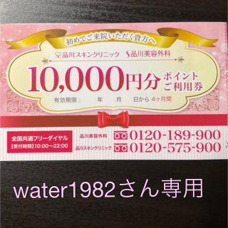 品川スキンクリニック　初回のみ　紹介ポイント10,000円分(その他)