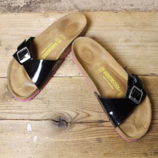 ビルケンシュトック(BIRKENSTOCK)のドイツ製ビルケン マドリッド サンダル 25cm レギュラー ブラックss120(サンダル)