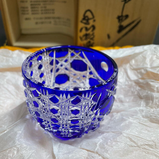 超希少品☆黒川昭男 菱形小付鉢 酒器 小鉢（切子、江戸切子、薩摩切子）