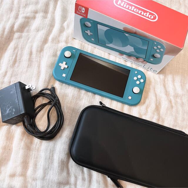 Switch lite ターコイズブルー 本体 箱 ケース 付き携帯用ゲーム機本体