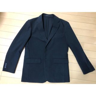 ユニクロ(UNIQLO)のtmes様専用　UNIQLO 感動ジャケット（ウールライク袖丈・着丈標準）(ノーカラージャケット)