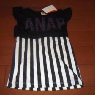 アナップ(ANAP)の新品　ANAP 　アナップ　Ｔシャツ　チュニック　サイズ100　レースがかわいい(ワンピース)