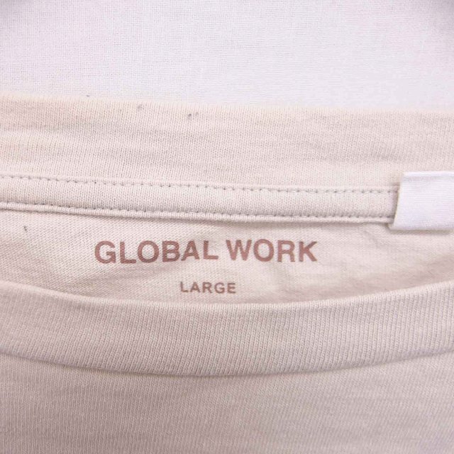 GLOBAL WORK(グローバルワーク)のグローバルワーク ワンピース ひざ丈 ボートネック 半袖 L ベージュ レディースのワンピース(ひざ丈ワンピース)の商品写真