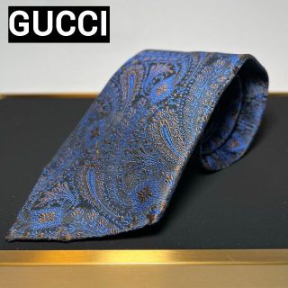 グッチ(Gucci)のグッチ GUCCI ネクタイ シルク ネイビー ボタニカル ハイブランド  紺 (ネクタイ)