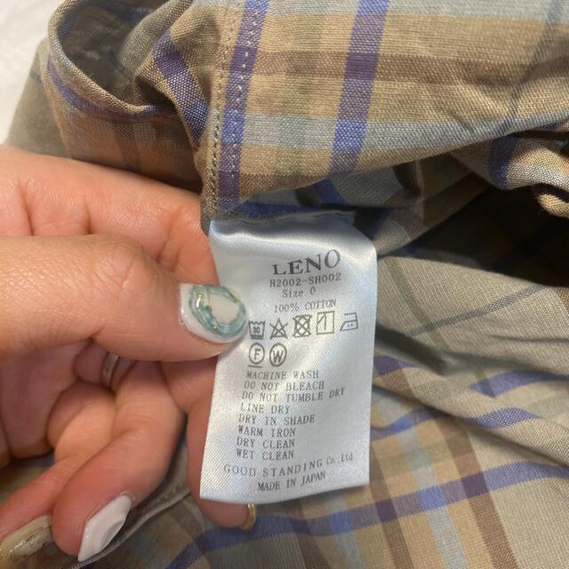 YAECA(ヤエカ)の値下げしました！leno チェック　バンドカラーシャツ　lenoandco レディースのトップス(シャツ/ブラウス(長袖/七分))の商品写真
