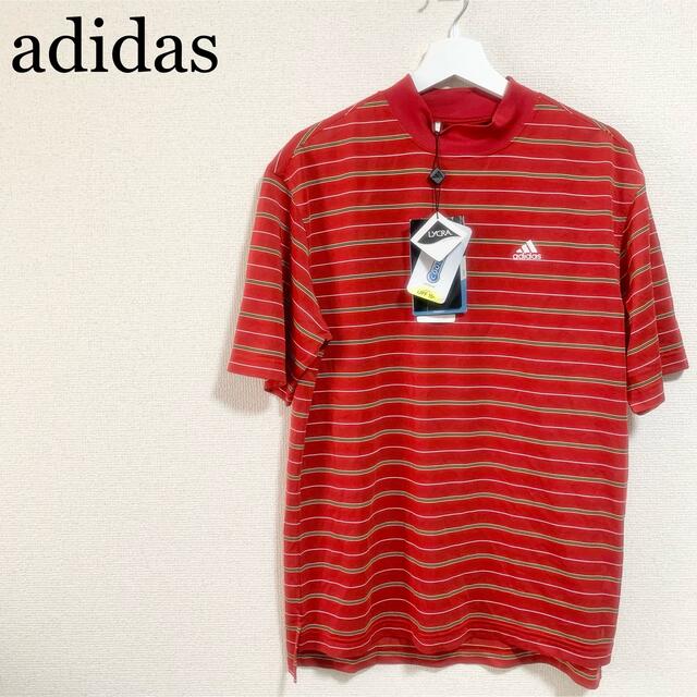 adidas(アディダス)の★新品★adidas ゴルフウェア メンズ Tシャツ 半袖 モックネック 赤  スポーツ/アウトドアのゴルフ(ウエア)の商品写真