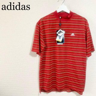 アディダス(adidas)の★新品★adidas ゴルフウェア メンズ Tシャツ 半袖 モックネック 赤 (ウエア)