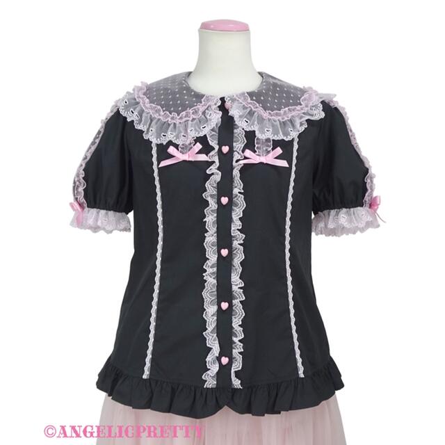 Angelic Pretty(アンジェリックプリティー)のトッピングハートブラウス レディースのトップス(シャツ/ブラウス(半袖/袖なし))の商品写真