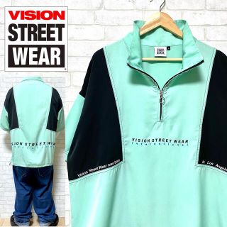 ヴィジョン ストリート ウェア(VISION STREET WEAR)のVISION ヴィジョン ビッグシルエット ハーフジップシャツ 美色 刺繍(シャツ)