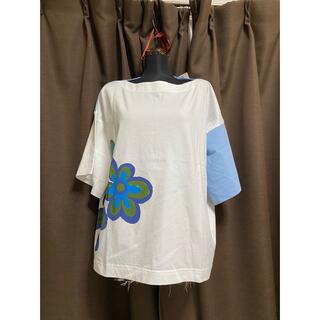マルニ(Marni)の新品未使用マルニ、ユニクロコラボ　ビックTシャツブルー花柄S(Tシャツ(半袖/袖なし))