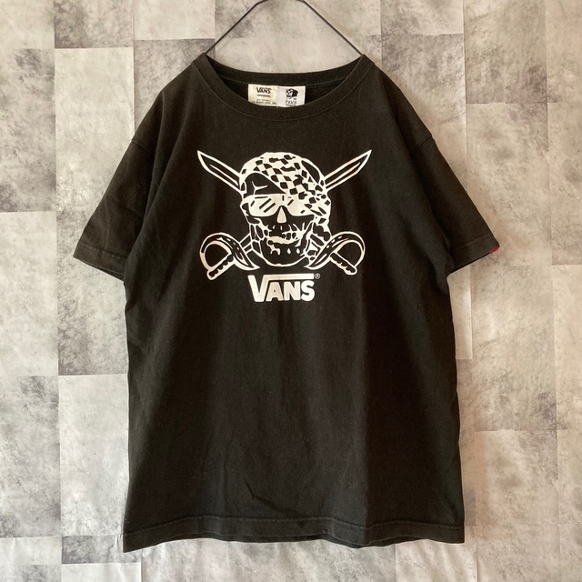 VANS VAULT(バンズボルト)の【古着】PAWN×VANS コラボ　バックプリントTシャツ　スカル　ブラック メンズのトップス(Tシャツ/カットソー(半袖/袖なし))の商品写真