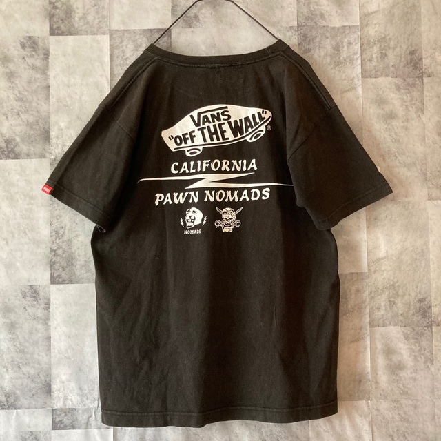 VANS VAULT(バンズボルト)の【古着】PAWN×VANS コラボ　バックプリントTシャツ　スカル　ブラック メンズのトップス(Tシャツ/カットソー(半袖/袖なし))の商品写真