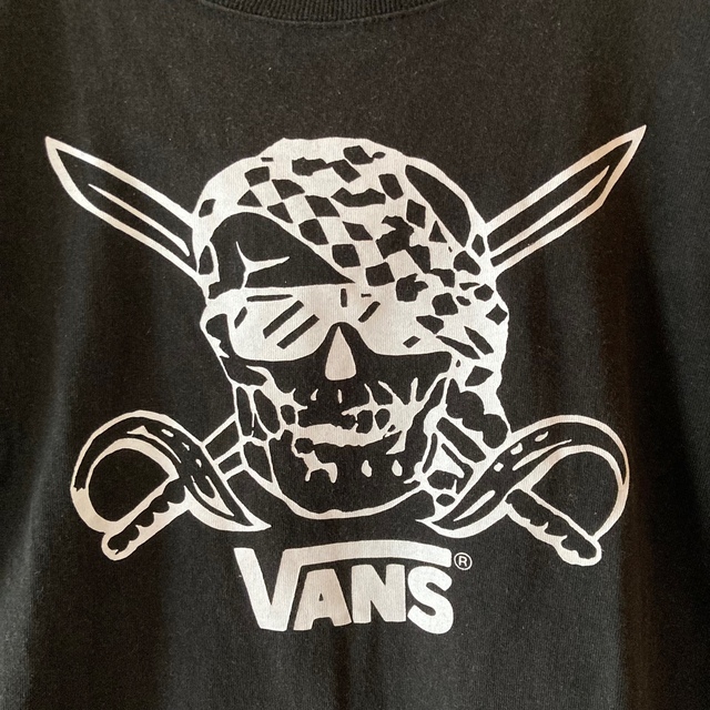 VANS VAULT(バンズボルト)の【古着】PAWN×VANS コラボ　バックプリントTシャツ　スカル　ブラック メンズのトップス(Tシャツ/カットソー(半袖/袖なし))の商品写真