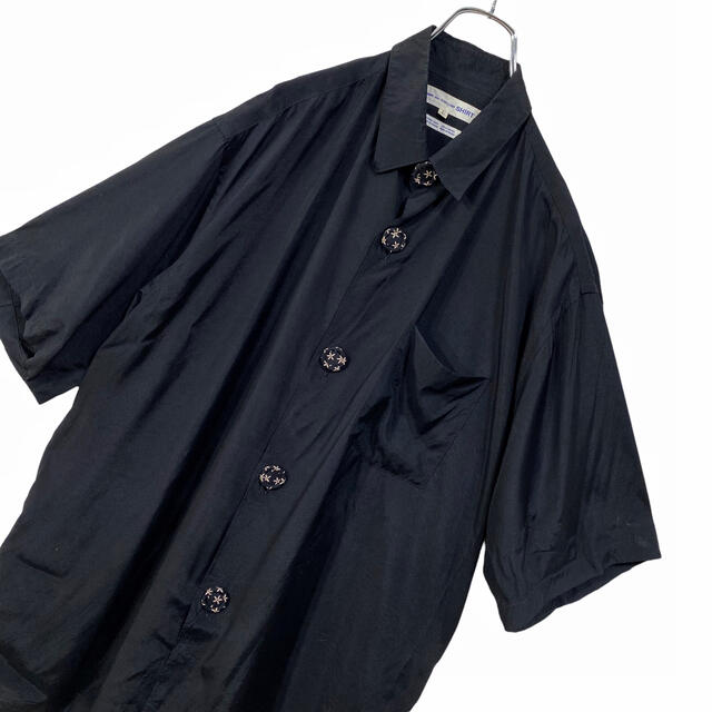 COMME des GARCONS HOMME PLUS(コムデギャルソンオムプリュス)の【90s】コムデギャルソンシャツ ビッグボタン レーヨン シャツ メンズ 半袖 メンズのトップス(シャツ)の商品写真