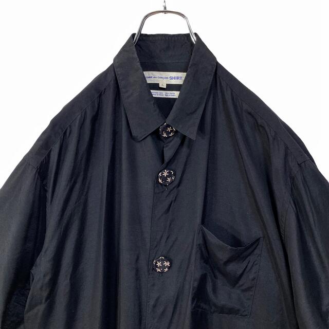 COMME des GARCONS HOMME PLUS(コムデギャルソンオムプリュス)の【90s】コムデギャルソンシャツ ビッグボタン レーヨン シャツ メンズ 半袖 メンズのトップス(シャツ)の商品写真