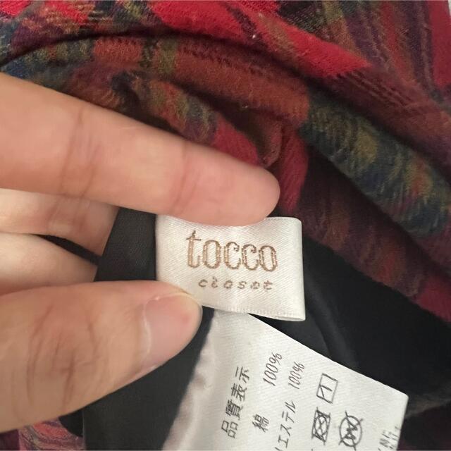 tocco(トッコ)の【8/1まで】tocco 赤チェックロングワンピース レディースのワンピース(ロングワンピース/マキシワンピース)の商品写真