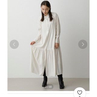 アズールバイマウジー(AZUL by moussy)のアズールバイマウジー　ティアードヘムシャツワンピース(ロングワンピース/マキシワンピース)