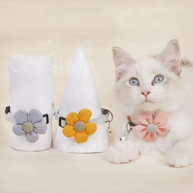 猫首輪 犬首輪 太陽花 ペットネックレス 鈴付き 可愛い首飾り お花首輪 ピンクの通販 by Cc's Shop|ラクマ