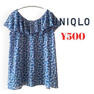 ユニクロ(UNIQLO)の【500円】ユニクロ UNIQLO ドット柄 水玉模様 ブラウス チュニック L(チュニック)