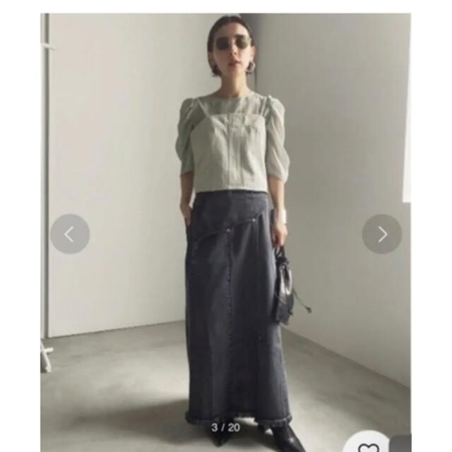 Ameri VINTAGE(アメリヴィンテージ)のAmeri WESTERN FLAP DENIM SKIRT デニムスカート レディースのスカート(ロングスカート)の商品写真