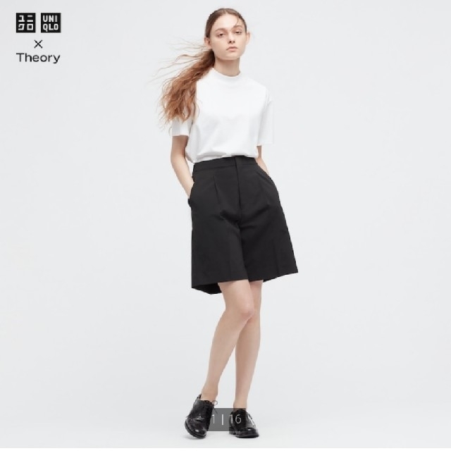 UNIQLO(ユニクロ)のベイリー様専用♥️UNIQLO×Theory感動タックイージーショートパンツ。 レディースのパンツ(ハーフパンツ)の商品写真