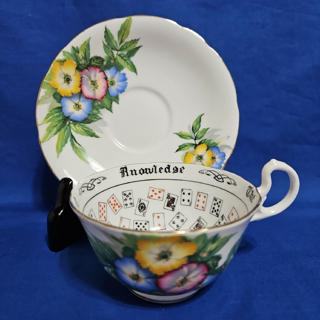 Aynsley China(エインズレイ)のレア エインズレイ 1920年代 フォーチュン 紅茶占い カップ&ソーサー 花木 インテリア/住まい/日用品のキッチン/食器(グラス/カップ)の商品写真