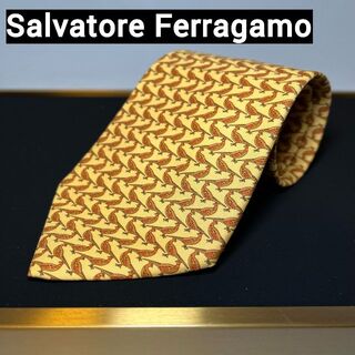 サルバトーレマーラ(Salvatore Marra)のフェラガモ Salvatore Ferragamo ネクタイ イエロー 鳥柄 絹(ネクタイ)