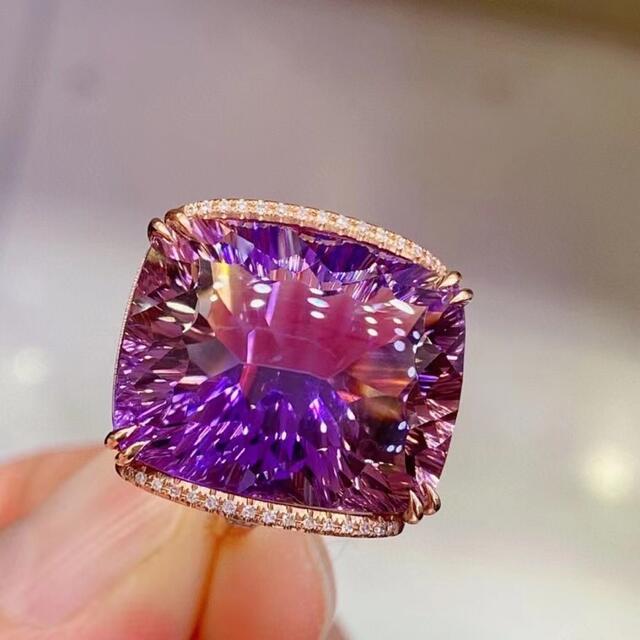 【天然】アメトリン リング k18 22.5ct