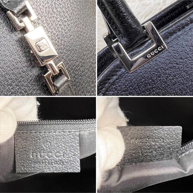 希少/未使用に近い♥グッチ ハンドバッグ ジャッキー シルバー金具 レザー 黒
