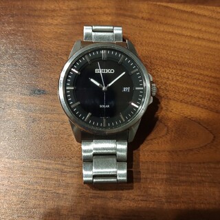 SEIKO腕時計 V147-0AF0 ソーラー ブラック(腕時計(アナログ))