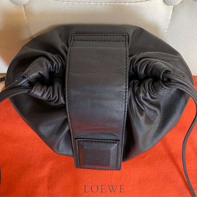 極 美品 LOEWE オールド ロエベ ナッパレザー 巾着 ショルダー バッグ