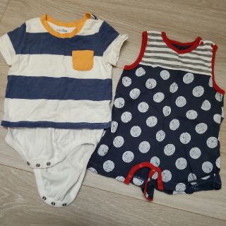 ベビーギャップ(babyGAP)の春夏セール！男の子70☆ロンパースセット(カバーオール)