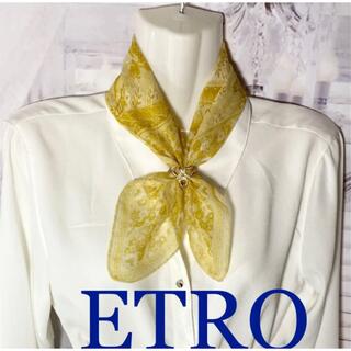 エトロ(ETRO)のエトロ　ETRO シフォン系　シルク　ミニスカーフ(バンダナ/スカーフ)